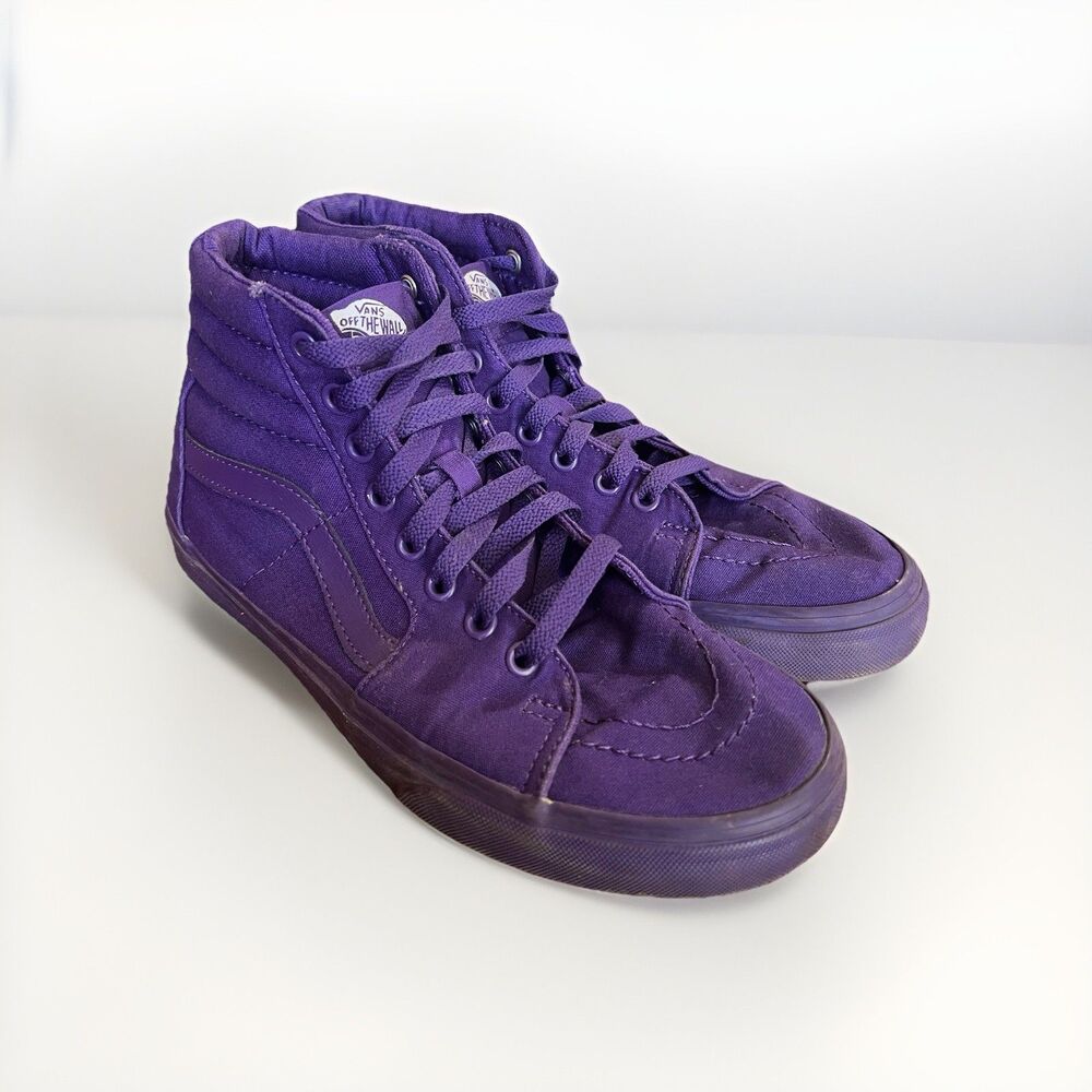 Vans SK8 Hi Purple Grape Mono Canvas High Top Skate Shoes US Men 8 Women 9.5